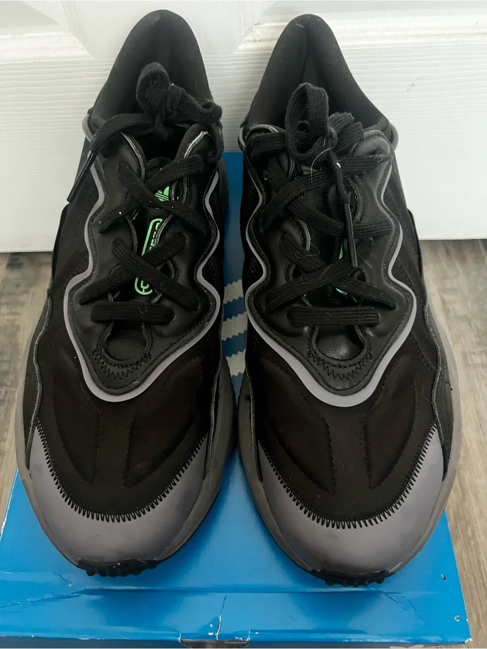 Adidas Ozweego 'Black Charcoal Screaming Green'